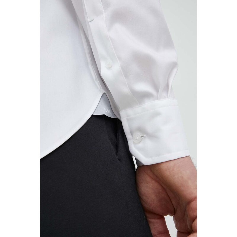 Košile Michael Kors pánská, bílá barva, slim, s klasickým límcem