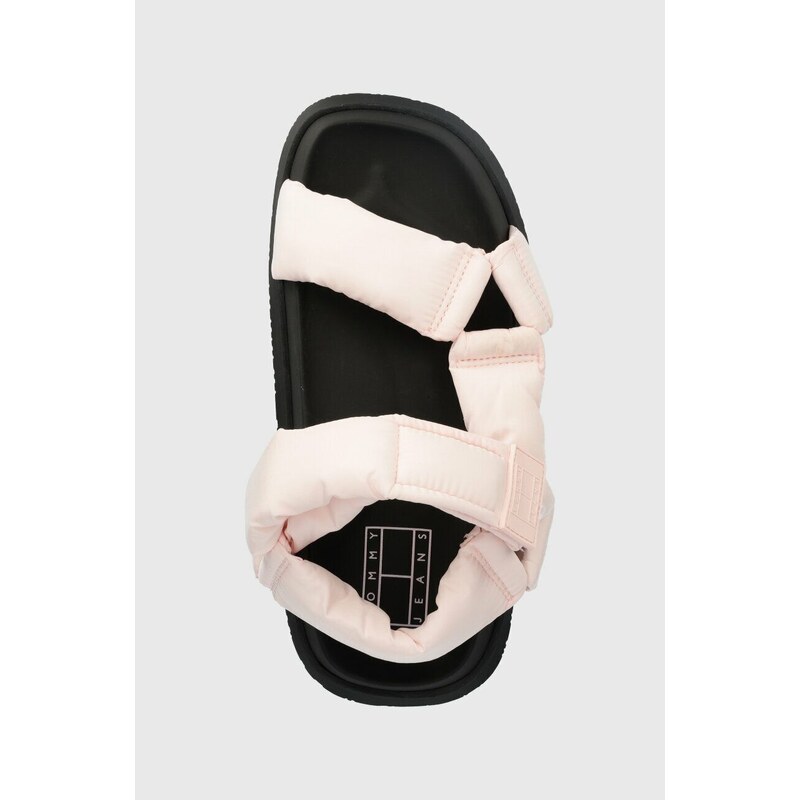 Sandály Tommy Jeans NEW SANDAL WMNS dámské, růžová barva, EN0EN02135