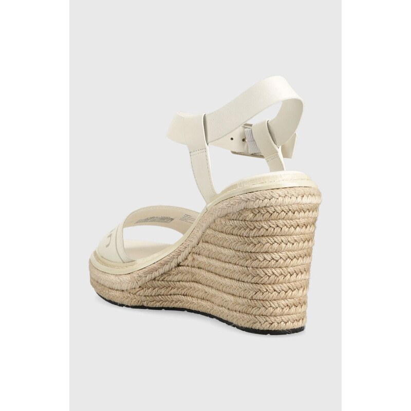 Sandály Calvin Klein WEDGE 70HH - HE dámské, bílá barva, na klínku, HW0HW01499
