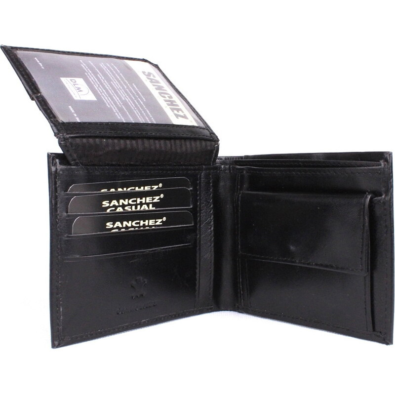 Černá pánská kožená peněženka SANCHEZ Casual no. 313 podélná
