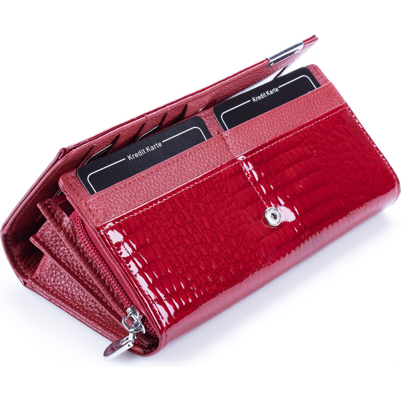 Jennifer Jones Dámská kožená peněženka červená 5288-2