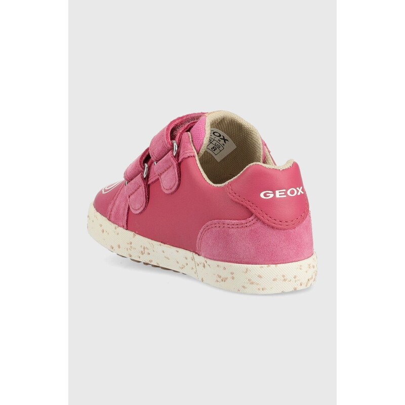 Dětské kožené tenisky Geox růžová barva