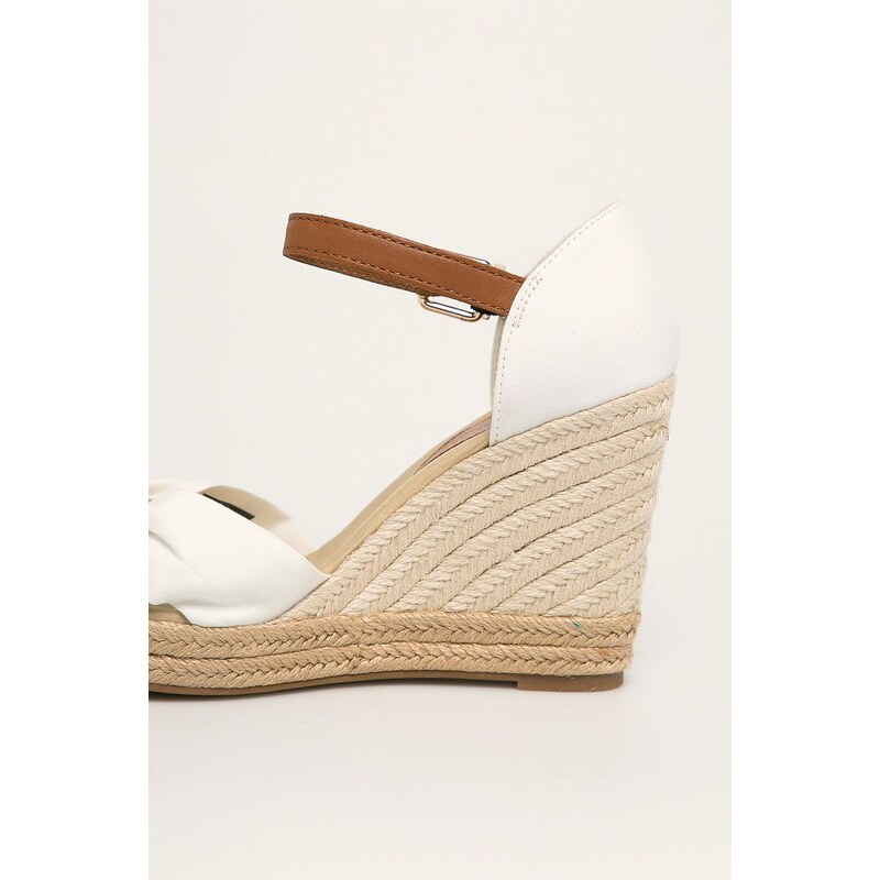 Sandály Tommy Hilfiger BASIC OPENED TOE HIGH WEDGE bílá barva, FW0FW04784