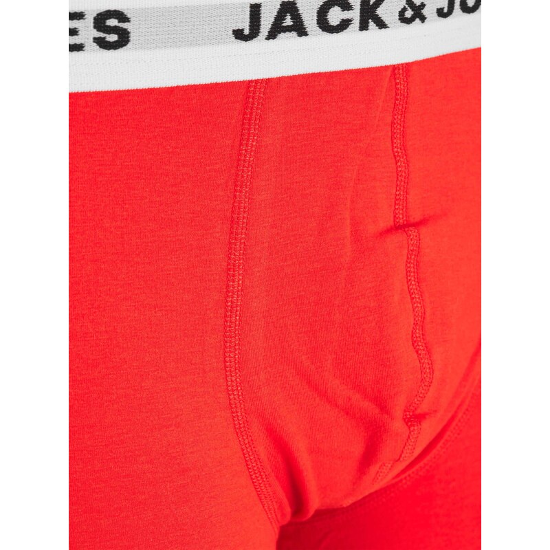 JACK & JONES Boxerky modrá / námořnická modř / šedý melír / světle červená / černá