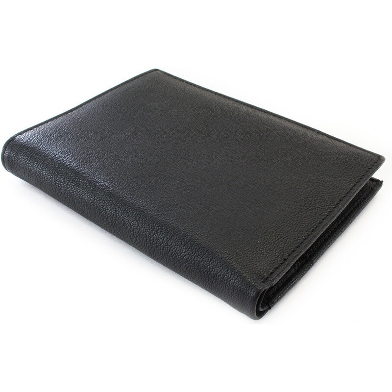 Černá pánská kožená peněženka - dokladovka s vnitřní zápinkou Tilemahos