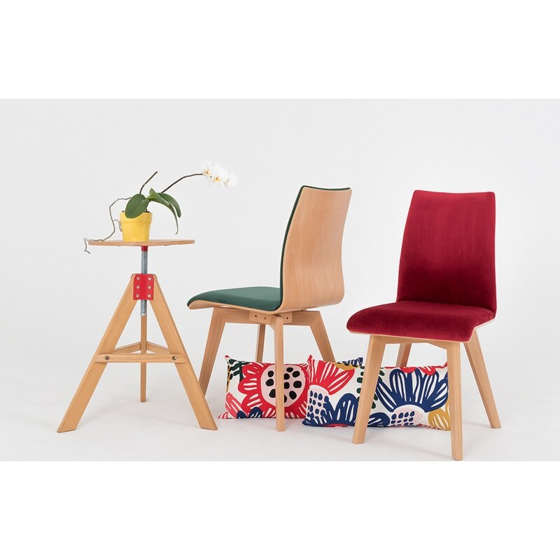 Nordic Design Červená sametová jídelní židle Runny