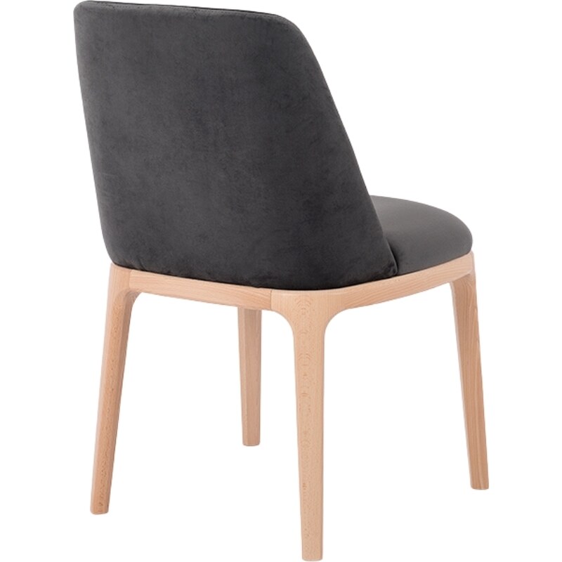 Nordic Design Tmavě šedá sametová jídelní židle Lola