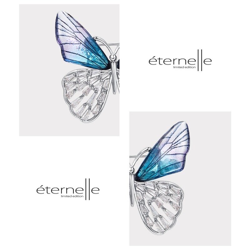 Éternelle Brož se zirkony Esmeralda - motýl
