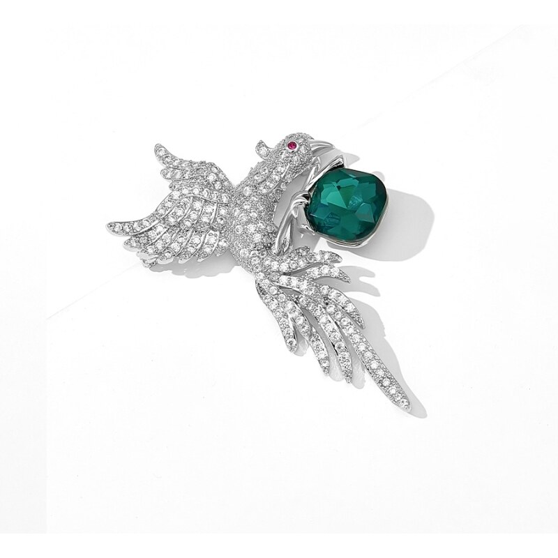 Éternelle Luxusní brož se smaragdovým krystalem