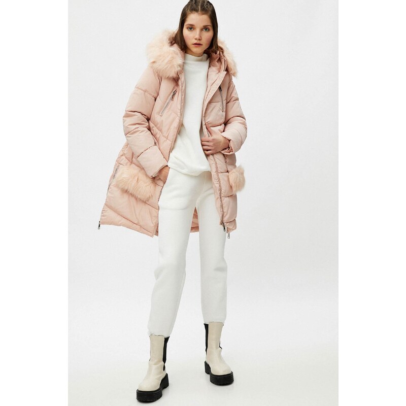 Koton Women's Pink Coat