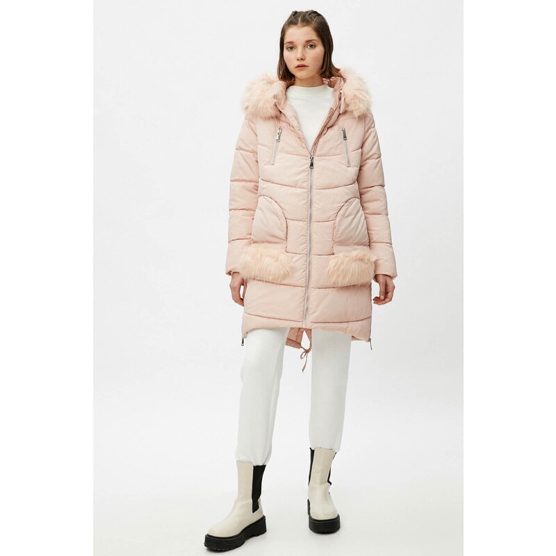 Koton Women's Pink Coat