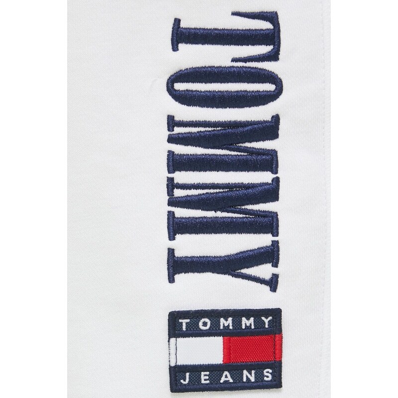 Tepláky Tommy Jeans bílá barva, s potiskem