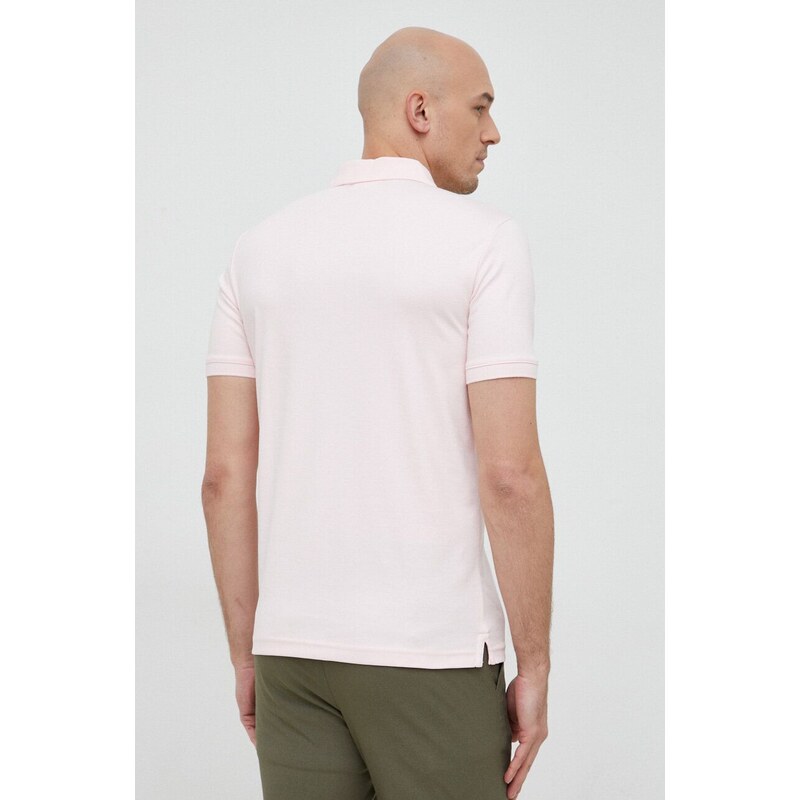 Bavlněné polo tričko Calvin Klein růžová barva