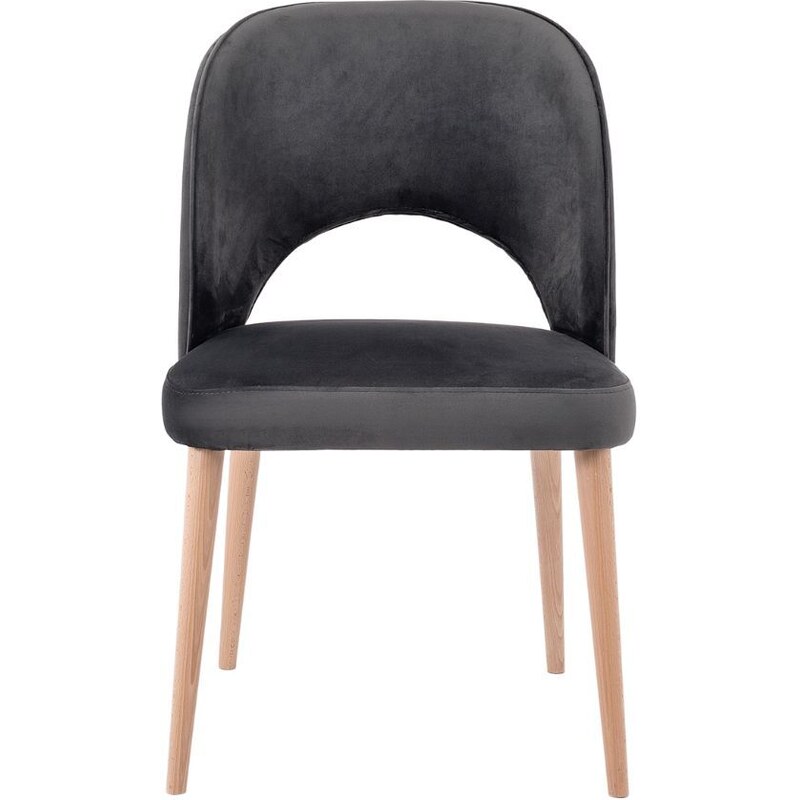 Nordic Design Tmavě šedá sametová jídelní židle Jolene