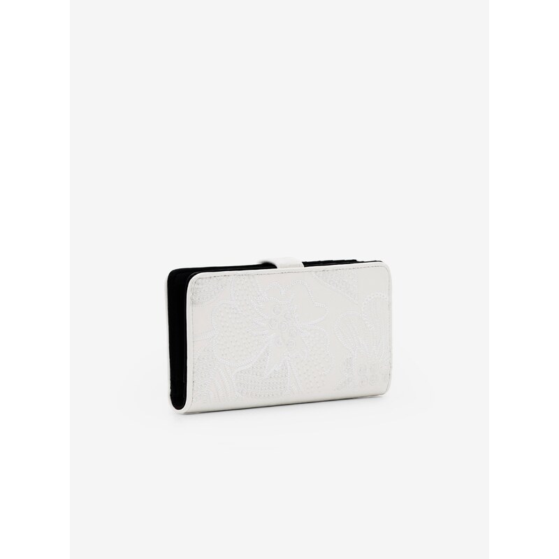 Bílá dámská květovaná peněženka Desigual Alpha Pia Medium - Dámské