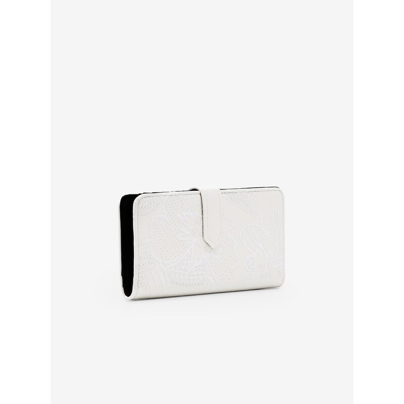 Bílá dámská květovaná peněženka Desigual Alpha Pia Medium - Dámské