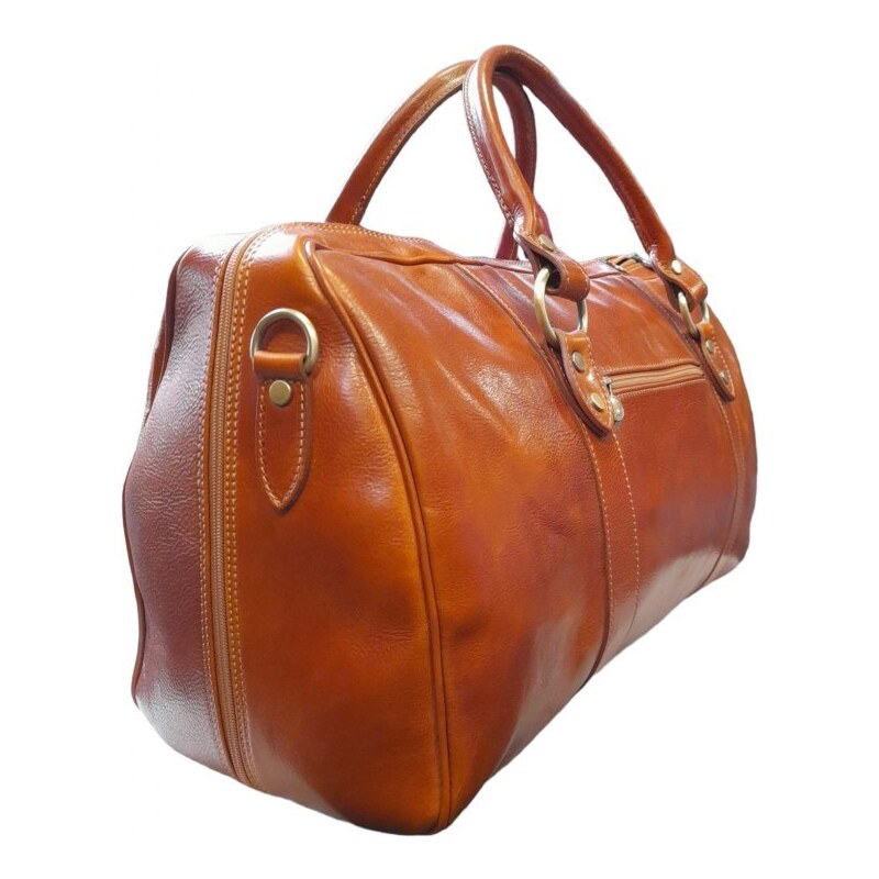 Vera Pelle luxusní kožená cestovní taška hnědá