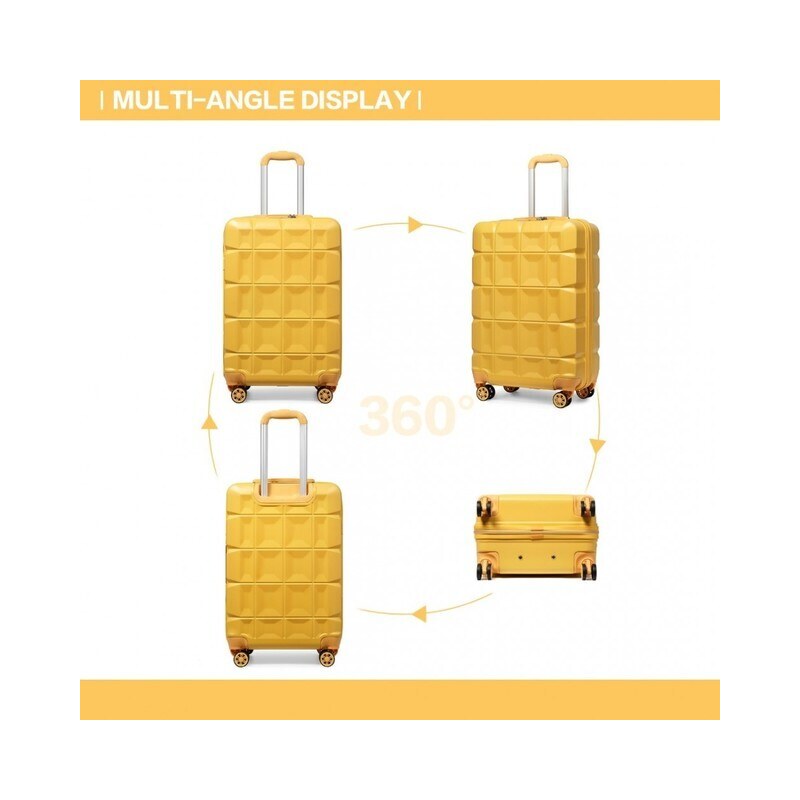 KONO Cestovní kufr - medium ABS plastový žlutý