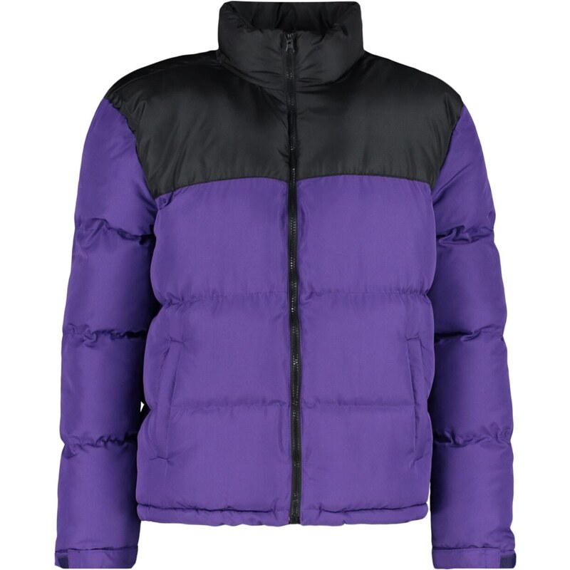 Trendyol Pánský fialový kabát s vysokým výstřihem Color Block Coat