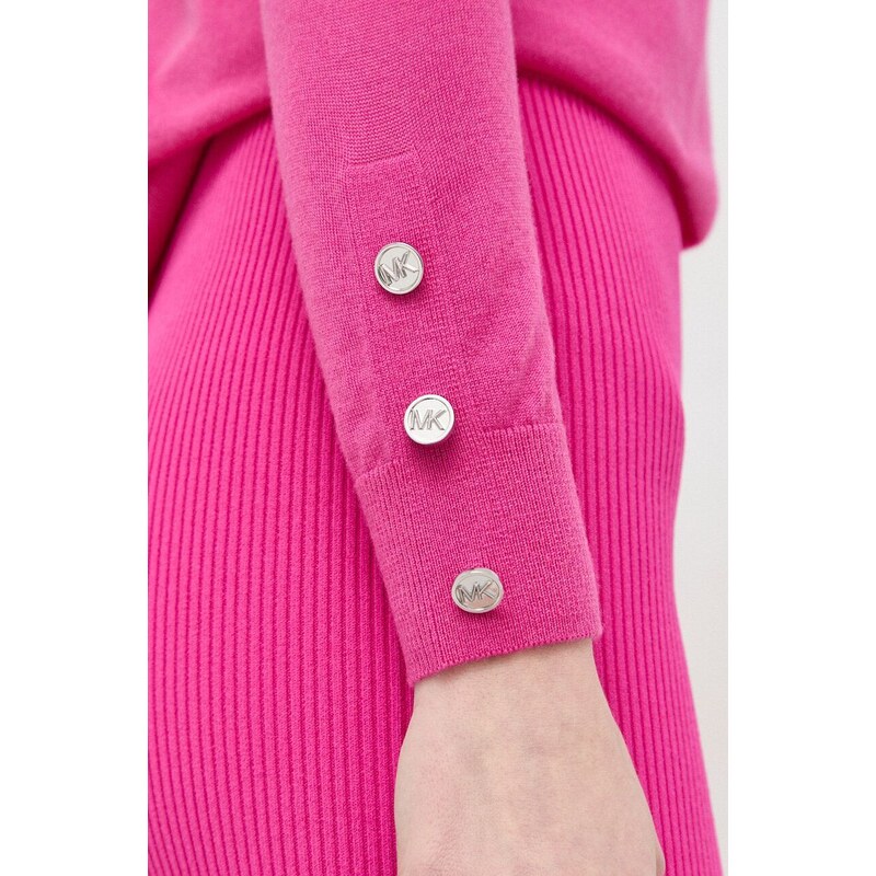 Vlněný svetr MICHAEL Michael Kors dámský, růžová barva, lehký