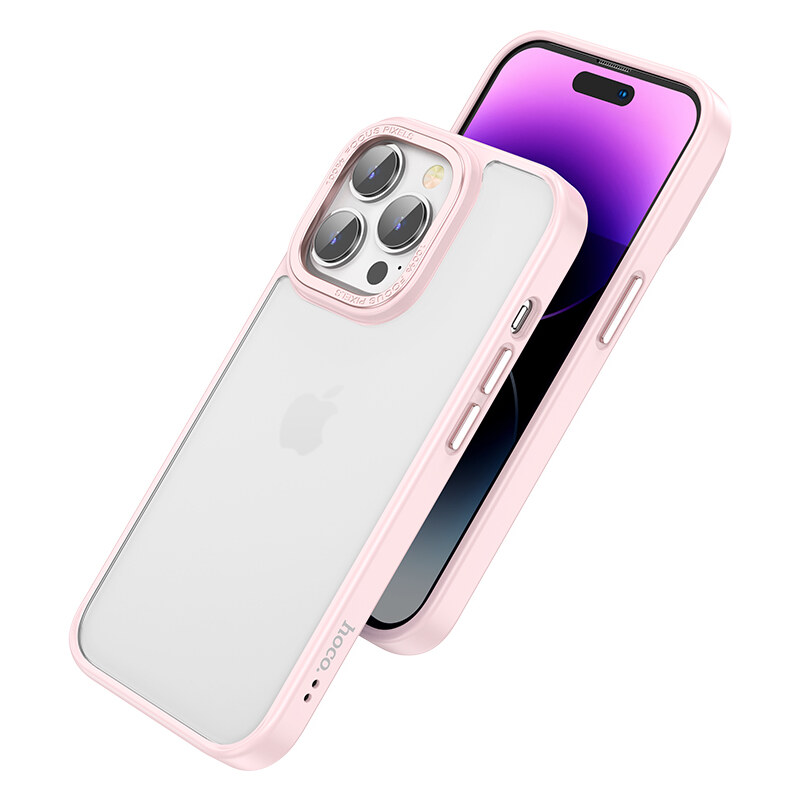 Ochranný kryt pro iPhone 14 Pro MAX - Hoco, GoldenShield Pink