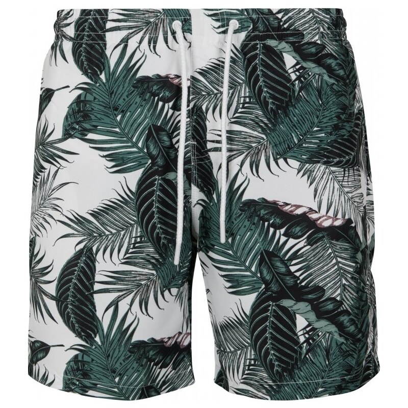 Pánské koupací šortky Urban Classics Pattern Swim Shorts - palm leaves