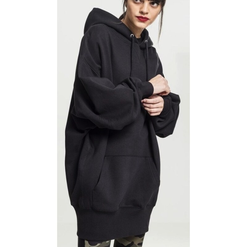 Mikina Urban Classics Ladies Long Oversize Hoody - black