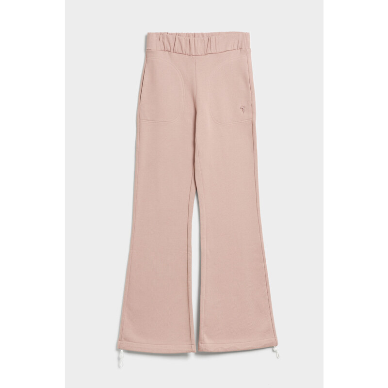 TEPLÁKY TRUSSARDI TROUSERS LOGO EMBROIDERY COTTON BRUSHED FLEECE