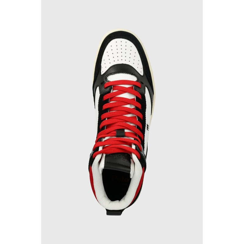 Kožené sneakers boty Polo Ralph Lauren Polo Crt Hgh černá barva, 809892297001
