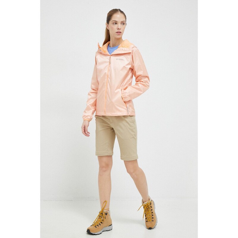 Nepromokavá bunda Columbia Ulica Jacket dámská, oranžová barva, přechodná, 1718001-031