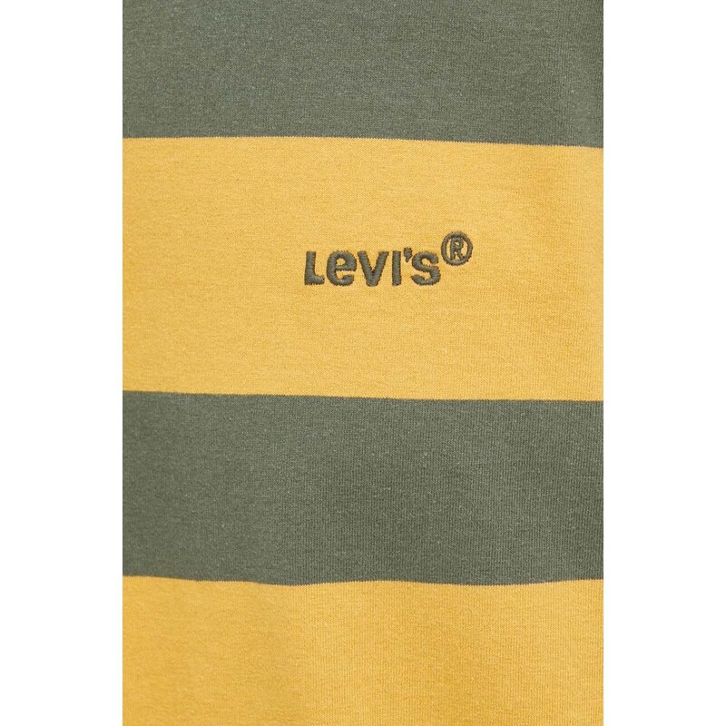 Bavlněné tričko Levi's zelená barva