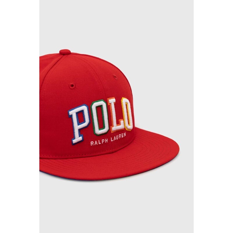Kšiltovka Polo Ralph Lauren červená barva, s aplikací