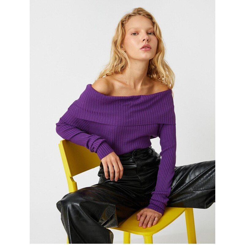 Koton pletený svetr s odhalenými rameny