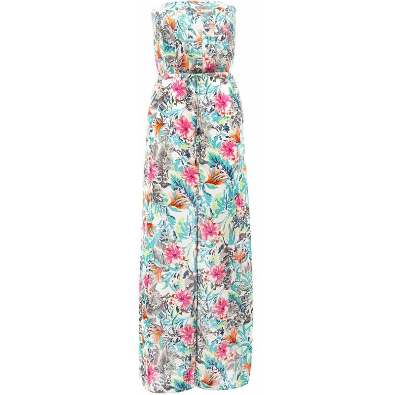 Guess Pleated Bodice Flower Long Dress