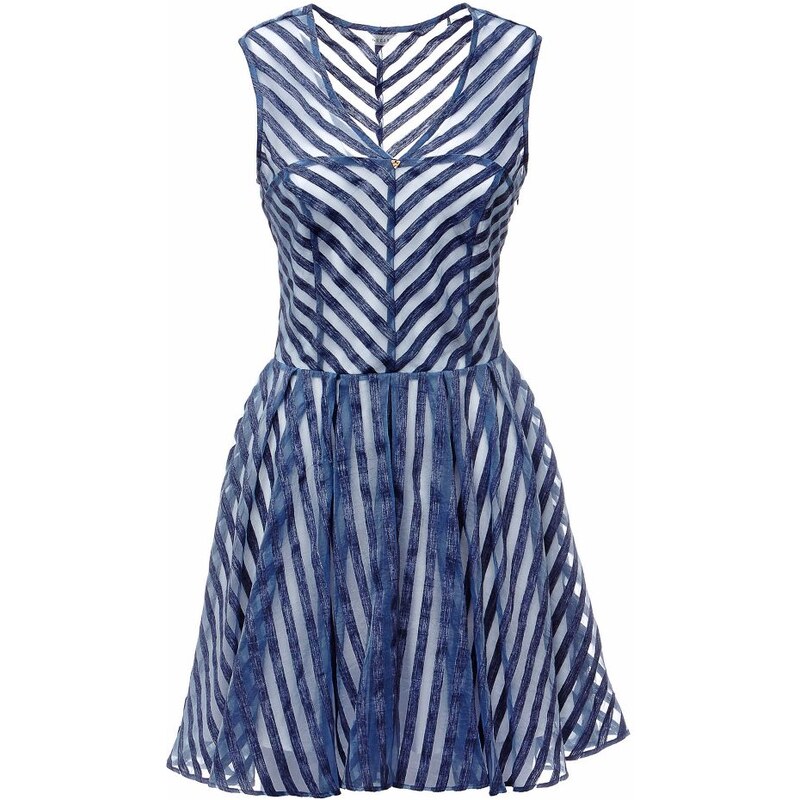 Guess Striped See-Through Details Dress
