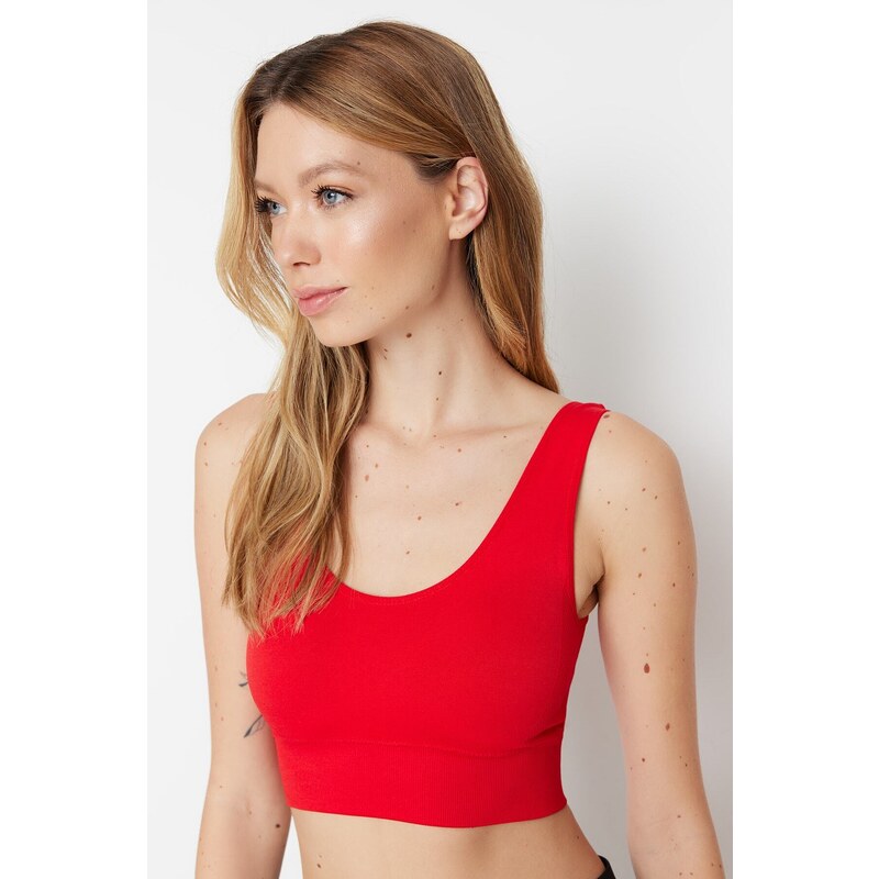 Trendyol Red Seamless/Seamless Support/Shaping Knitted Sports Bra