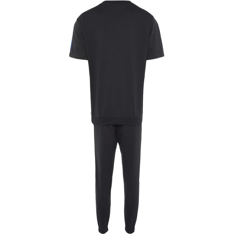 Trendyol Black Men's Tracksuit Set Regular/Regular Cut Paneled Text Printed