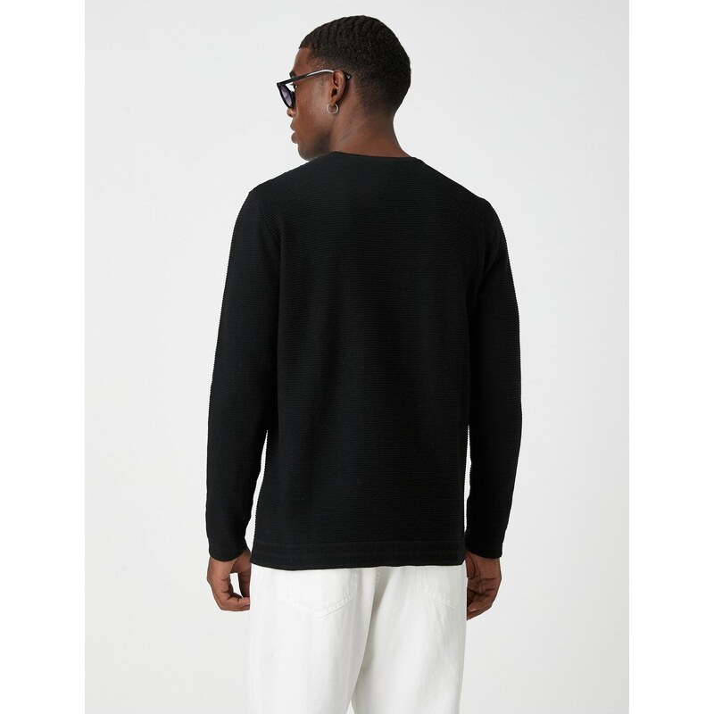 Koton Basic Textured Sweater Crew Neck