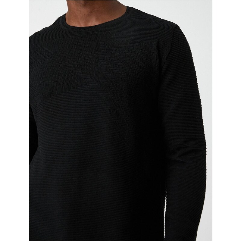 Koton Basic Textured Sweater Crew Neck