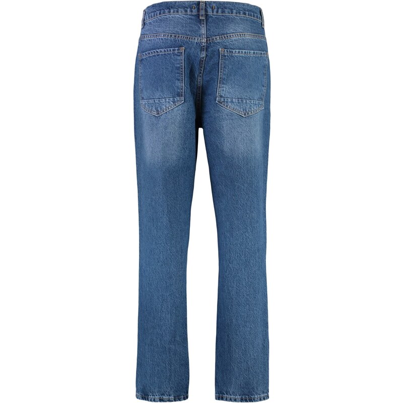 Trendyol Men's Indigo Relax Fit Destroyed Jeans Denim Trousers