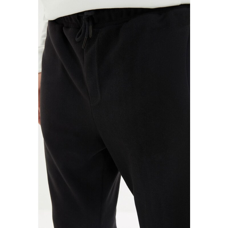 Trendyol Navy Blue Regular/Normal Cut Rubber Leg Label Fleece Warm Sweatpants