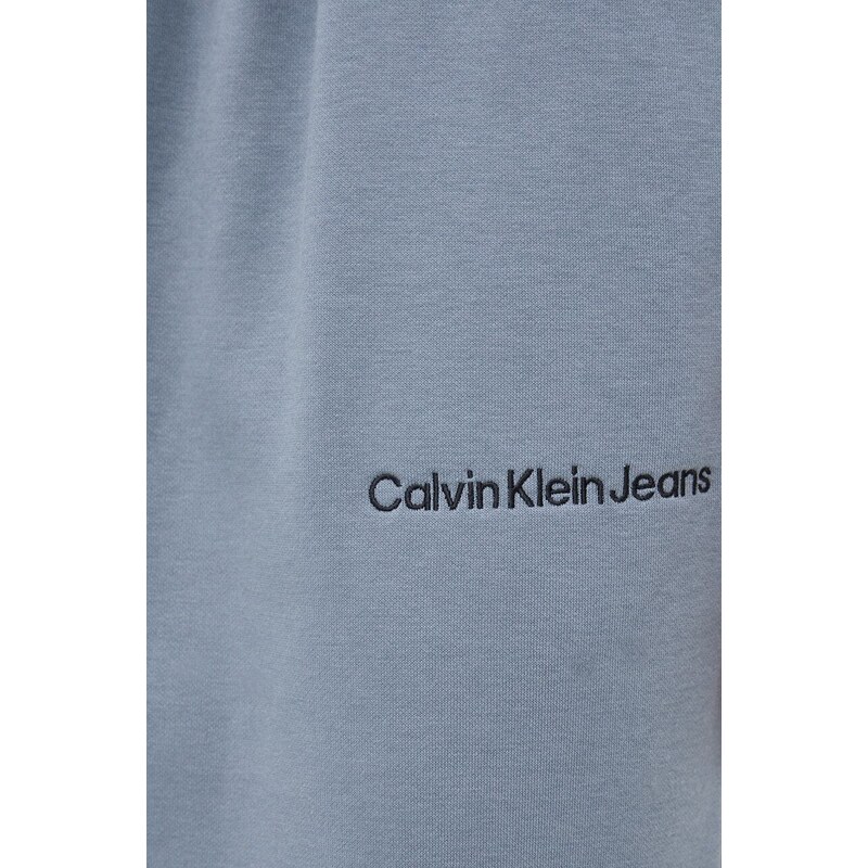 Tepláky Calvin Klein Jeans šedá barva, s aplikací