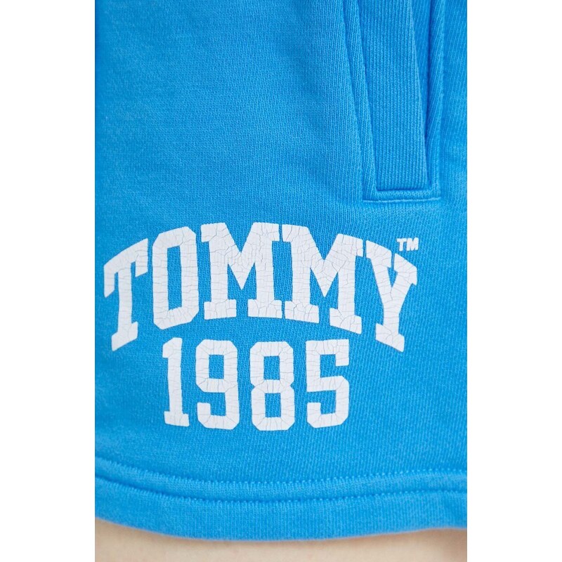 Bavlněné šortky Tommy Jeans hladké, high waist