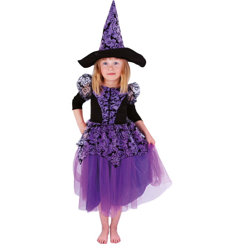 Rappa Dětský kostým čarodějnice fialová (S)