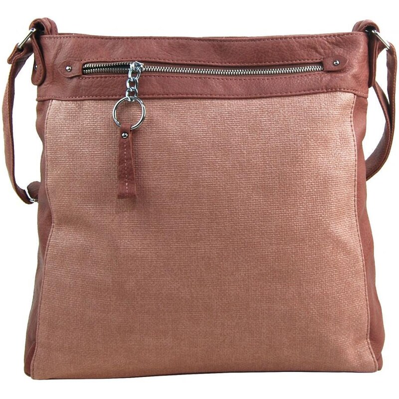 TESSRA Velká starorůžová crossbody dámská kabelka D5580 76812821