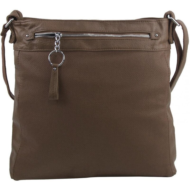 TESSRA Velká jílově hnědá crossbody dámská kabelka D5580