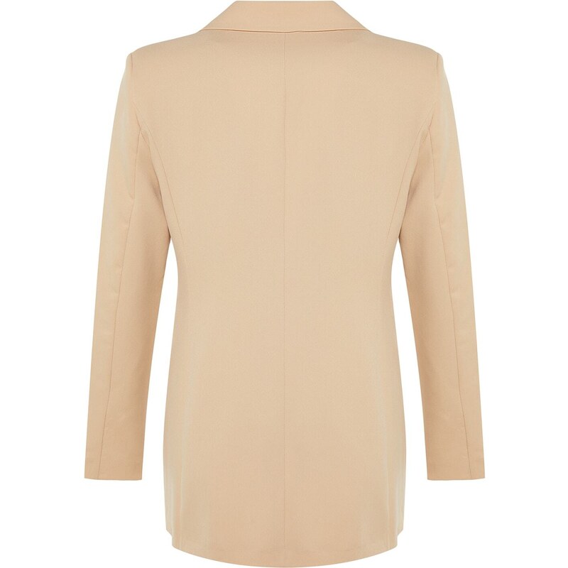 Trendyol Beige Woven Lined Double Breasted Blazer with Closure