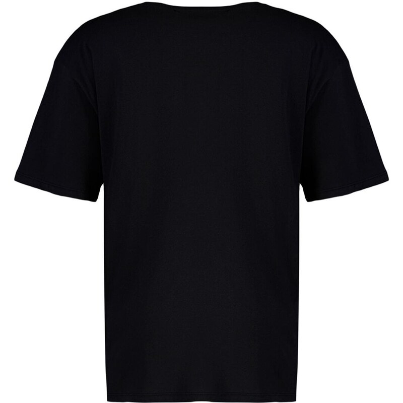 Trendyol Black 100% Cotton Oversize V Neck Knitted T-Shirt