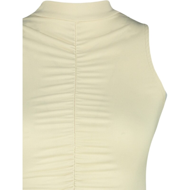 Trendyol Stone Shirring Detail, Flexible Knitted Body with Snap fastener