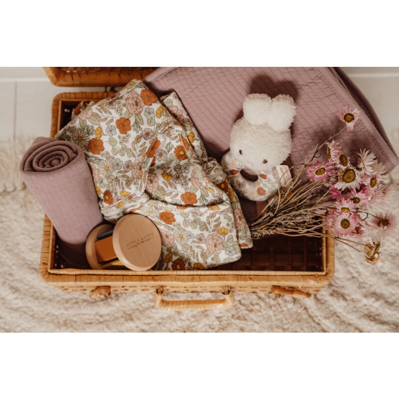 LITTLE DUTCH - Chrastítko králíček Miffy vintage kytičky